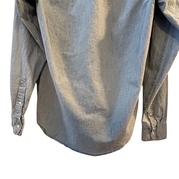 J.Crew Men's Denim Shirt M tall Blue Long Sleeve Button-Up Classic Fit - Picture 9 of 12